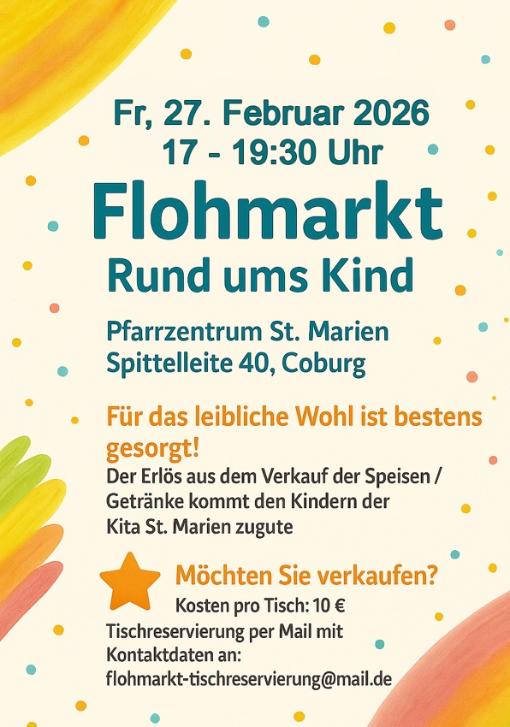 Flyer für den Abendflohmarkt in der Kita