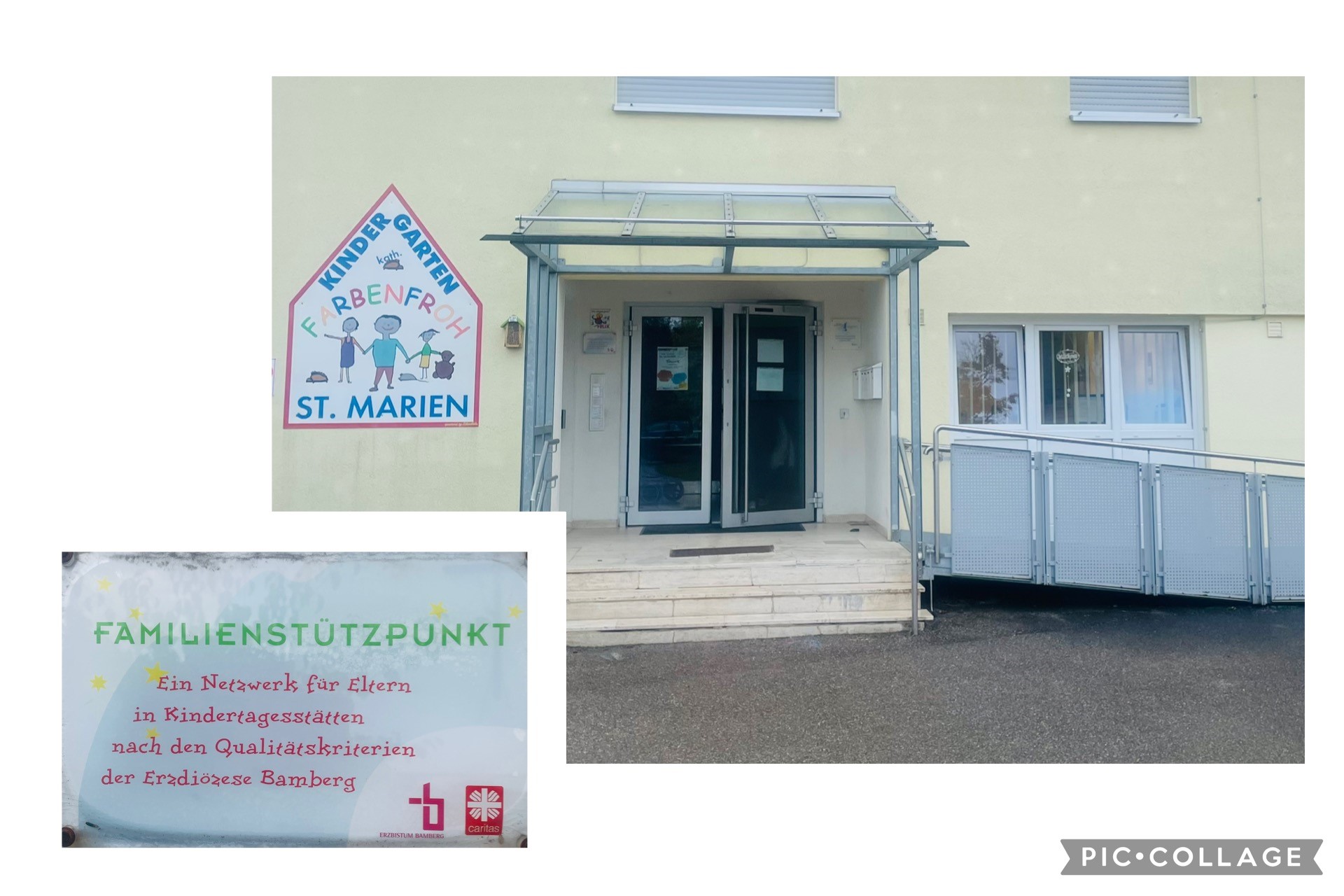 Der Eingangsbereich zu unserer Kindertagesstätte, die als Familienstützpunkt zertifiziert wurde.
